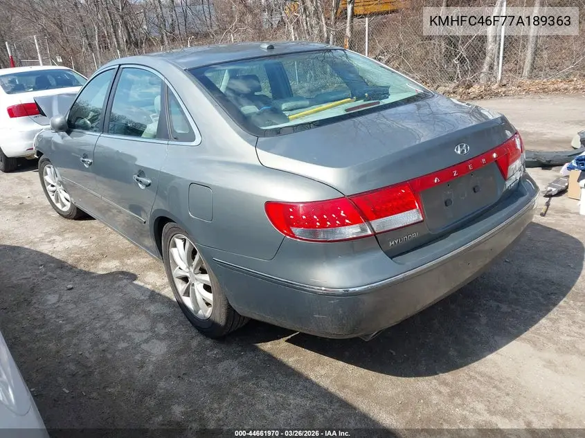 2007 Hyundai Azera Limited/Se VIN: KMHFC46F77A189363 Lot: 44661970