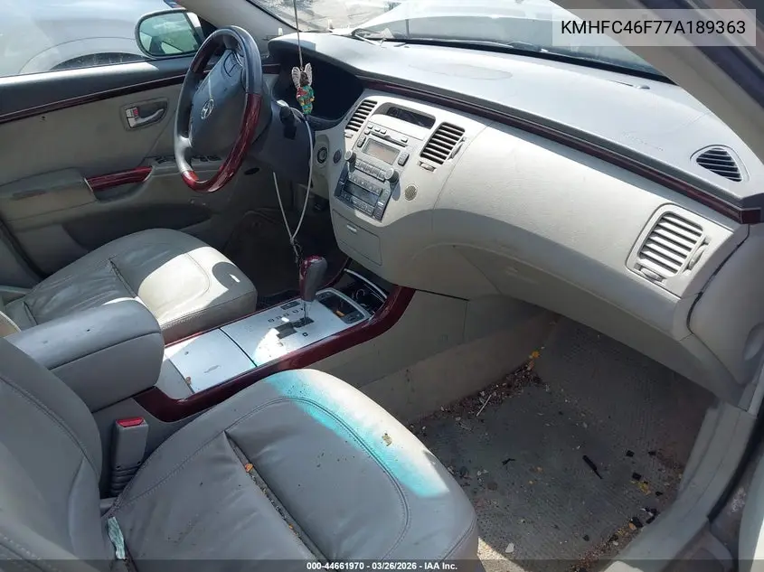2007 Hyundai Azera Limited/Se VIN: KMHFC46F77A189363 Lot: 44661970