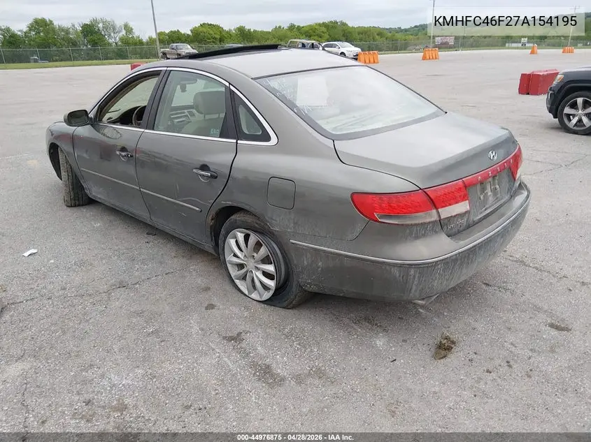 2007 Hyundai Azera Limited/Se VIN: KMHFC46F27A154195 Lot: 44976875
