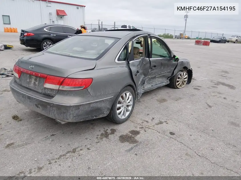 2007 Hyundai Azera Limited/Se VIN: KMHFC46F27A154195 Lot: 44976875