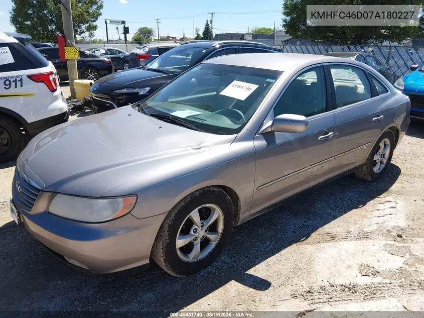 2007 Hyundai Azera Gls VIN: KMHFC46D07A180227 Lot: 45401740