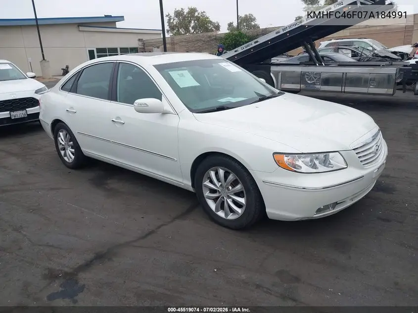 2007 Hyundai Azera Limited/Se VIN: KMHFC46F07A184991 Lot: 45519074