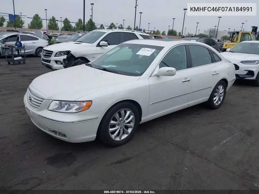 2007 Hyundai Azera Limited/Se VIN: KMHFC46F07A184991 Lot: 45519074