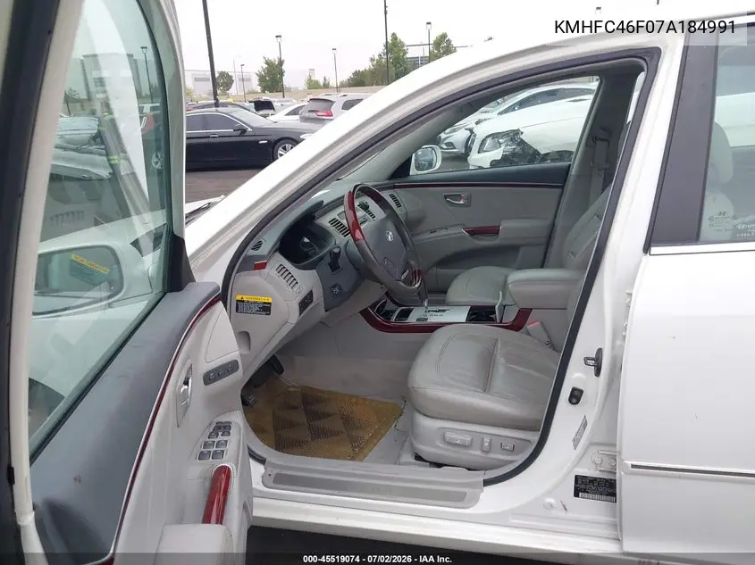 2007 Hyundai Azera Limited/Se VIN: KMHFC46F07A184991 Lot: 45519074