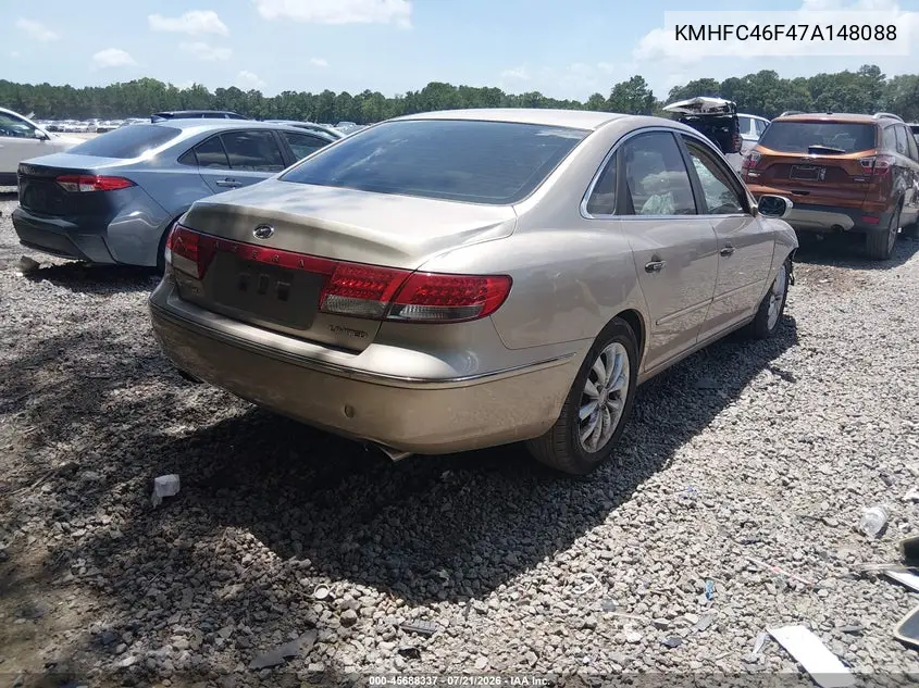 2007 Hyundai Azera Limited/Se VIN: KMHFC46F47A148088 Lot: 45688337