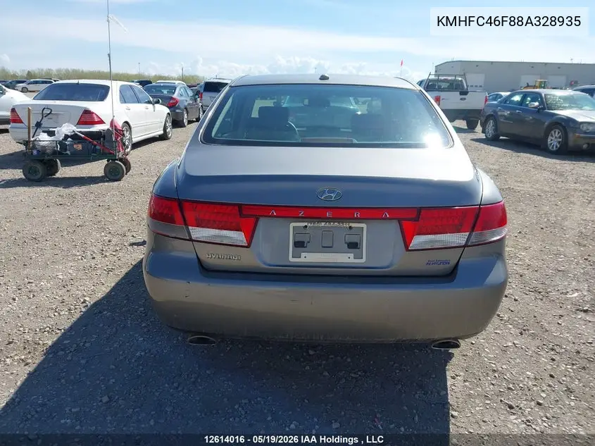 2008 Hyundai Azera Se/Limited VIN: KMHFC46F88A328935 Lot: 12614016