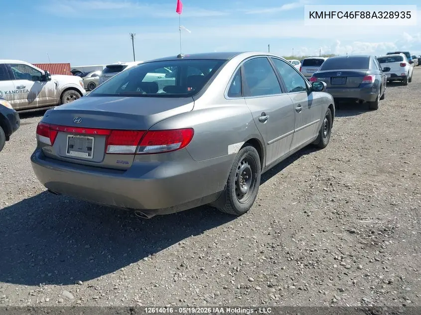 2008 Hyundai Azera Se/Limited VIN: KMHFC46F88A328935 Lot: 12614016