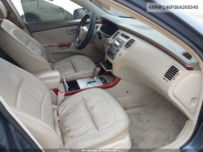 2008 Hyundai Azera Limited VIN: KMHFC46F08A265345 Lot: 44607159