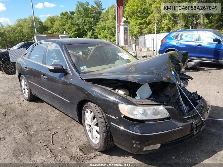 2008 Hyundai Azera Limited VIN: KMHFC46F58A267849 Lot: 45189600