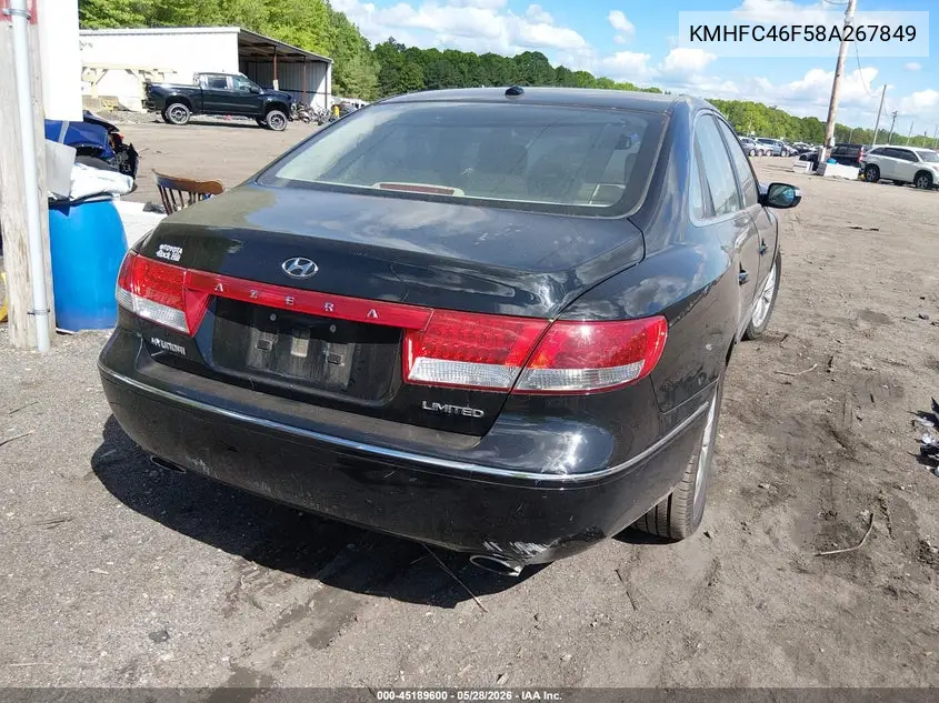 2008 Hyundai Azera Limited VIN: KMHFC46F58A267849 Lot: 45189600