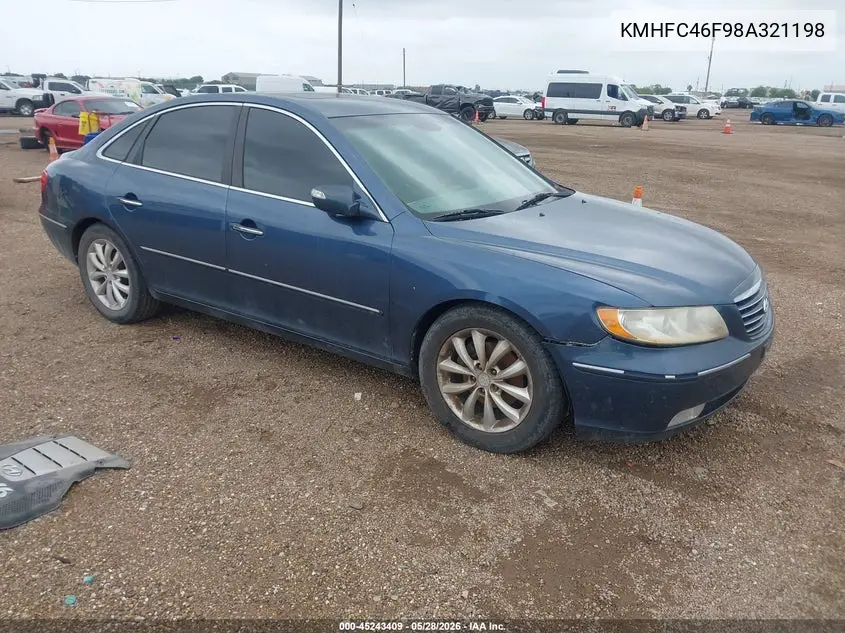 2008 Hyundai Azera Limited VIN: KMHFC46F98A321198 Lot: 45243409