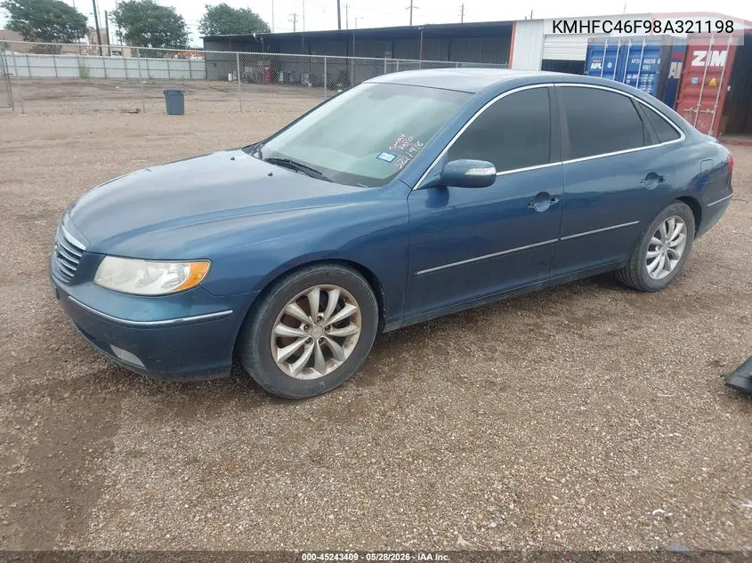 2008 Hyundai Azera Limited VIN: KMHFC46F98A321198 Lot: 45243409