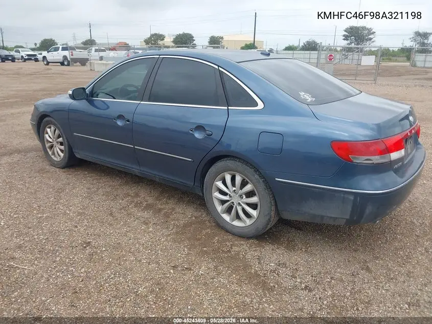 2008 Hyundai Azera Limited VIN: KMHFC46F98A321198 Lot: 45243409