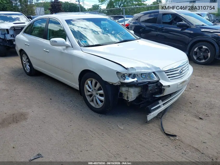 2008 Hyundai Azera Limited VIN: KMHFC46F28A310754 Lot: 45375230