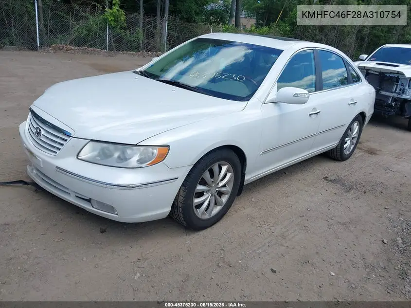 2008 Hyundai Azera Limited VIN: KMHFC46F28A310754 Lot: 45375230