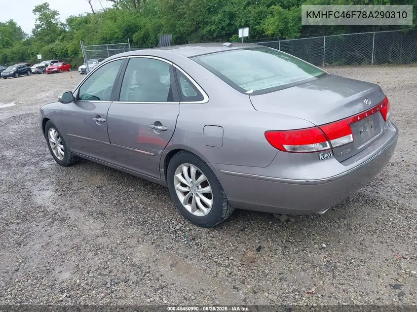 2008 Hyundai Azera Limited VIN: KMHFC46F78A290310 Lot: 45480990