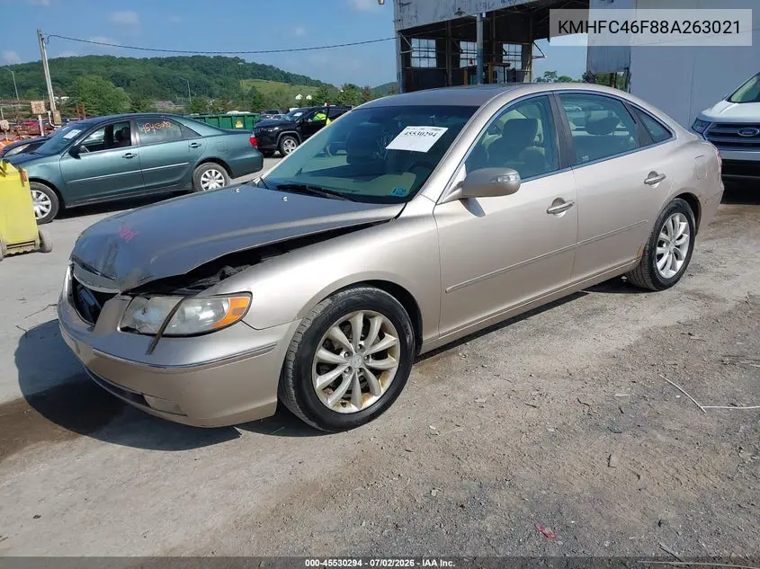 2008 Hyundai Azera Limited VIN: KMHFC46F88A263021 Lot: 45530294