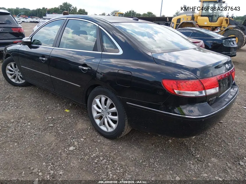 2008 Hyundai Azera Limited VIN: KMHFC46F88A287643 Lot: 45555159