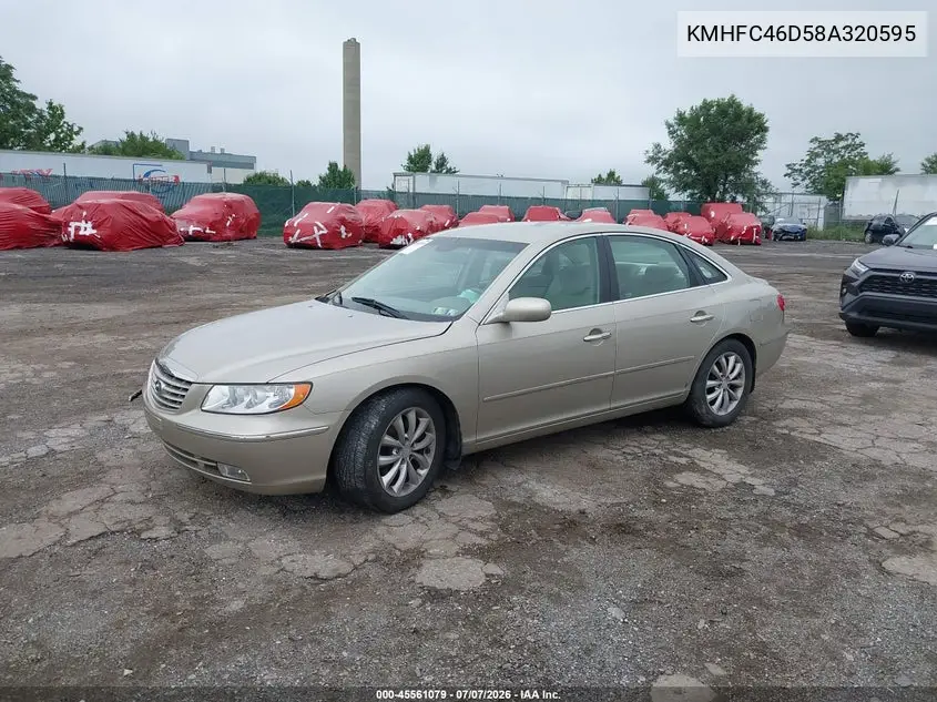 2008 Hyundai Azera Gls VIN: KMHFC46D58A320595 Lot: 45561079