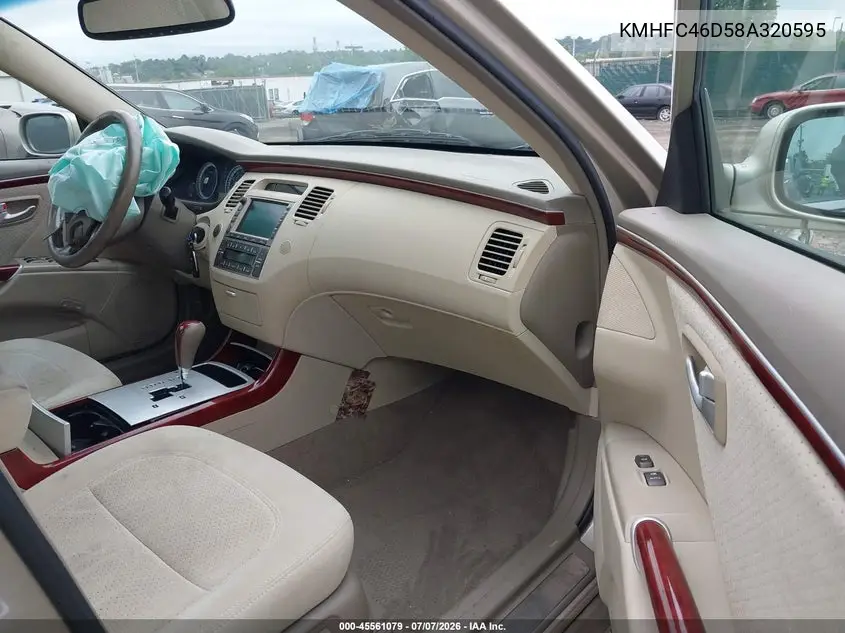 2008 Hyundai Azera Gls VIN: KMHFC46D58A320595 Lot: 45561079