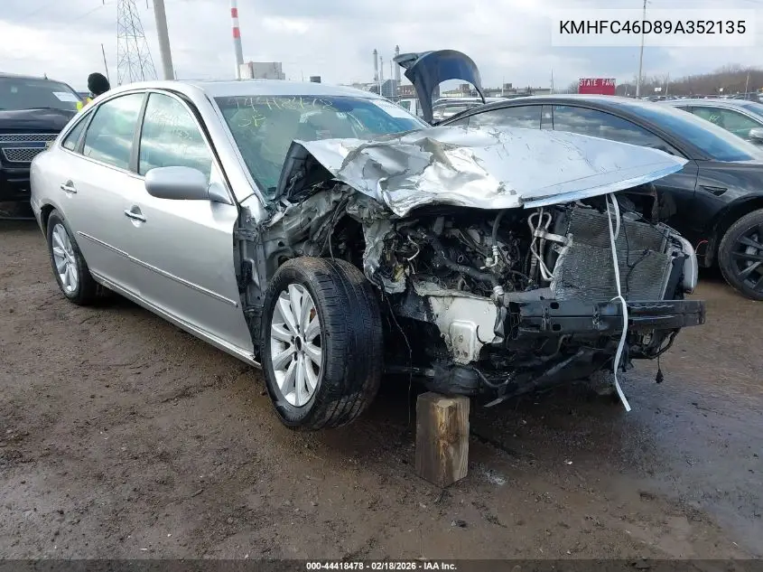 2009 Hyundai Azera Gls VIN: KMHFC46D89A352135 Lot: 44418478
