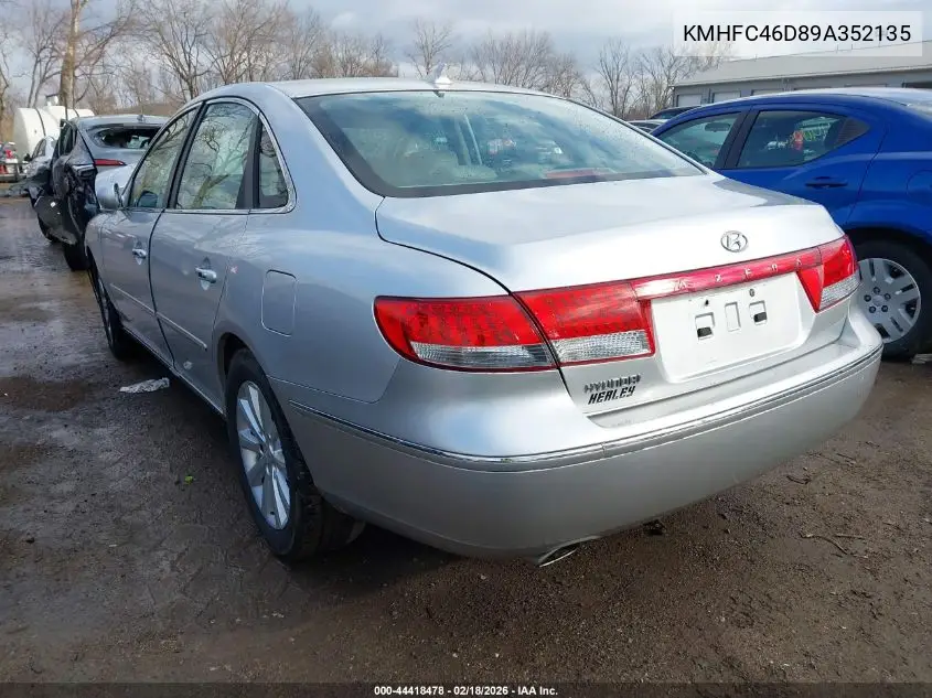 2009 Hyundai Azera Gls VIN: KMHFC46D89A352135 Lot: 44418478