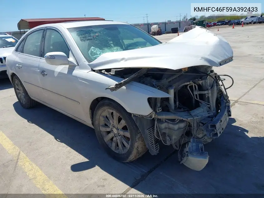 2009 Hyundai Azera Limited VIN: KMHFC46F59A392433 Lot: 44586702