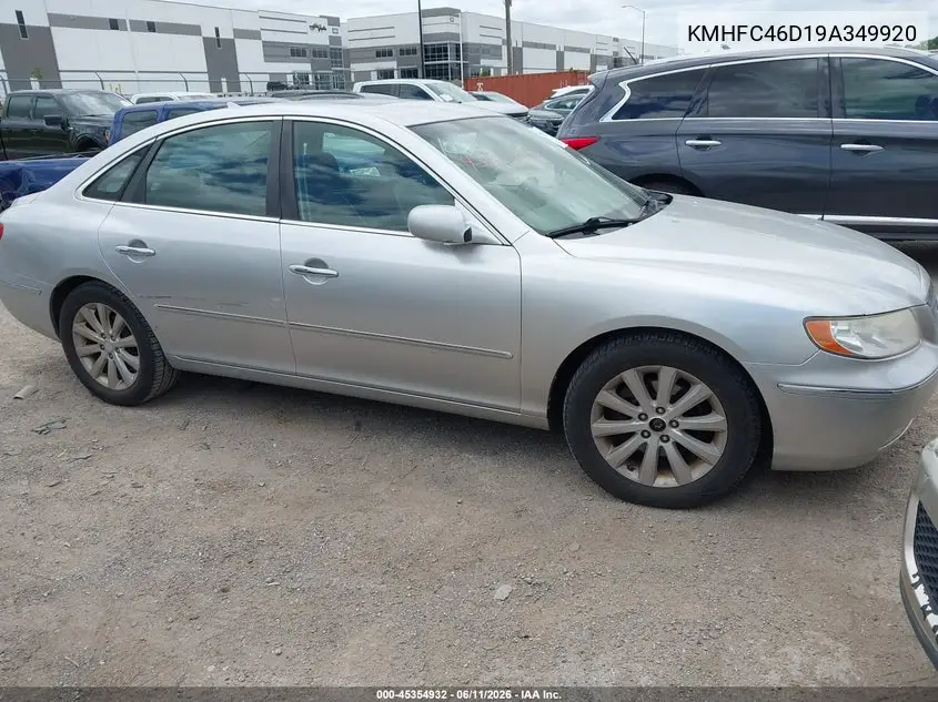 2009 Hyundai Azera Gls VIN: KMHFC46D19A349920 Lot: 45354932