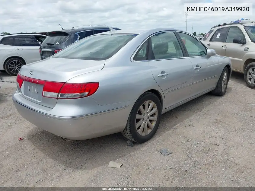 2009 Hyundai Azera Gls VIN: KMHFC46D19A349920 Lot: 45354932