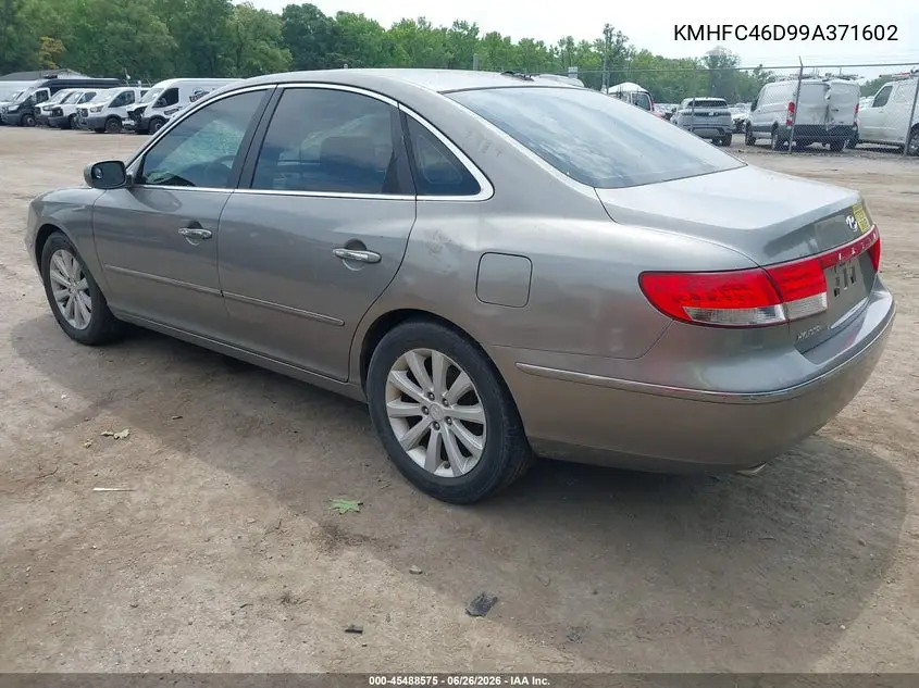 2009 Hyundai Azera Gls VIN: KMHFC46D99A371602 Lot: 45488575