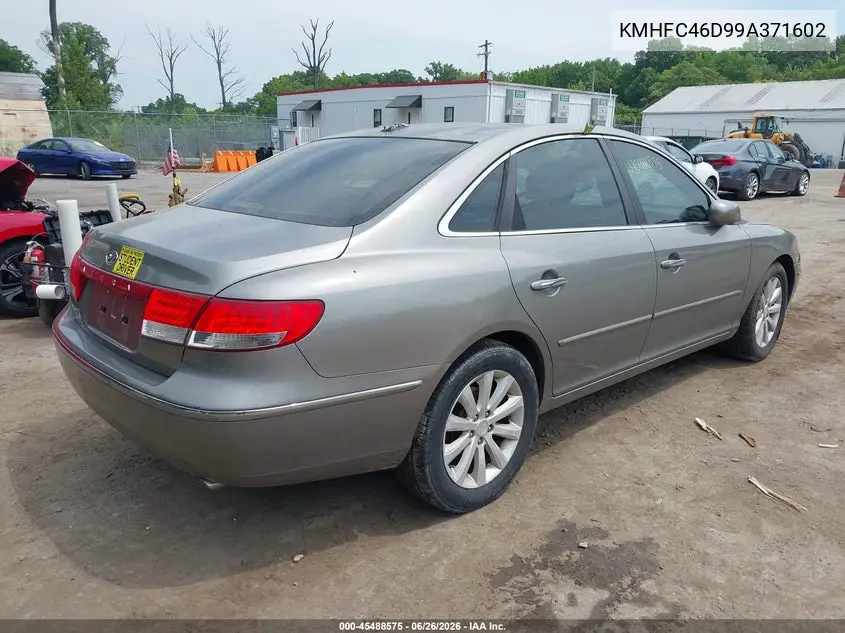 2009 Hyundai Azera Gls VIN: KMHFC46D99A371602 Lot: 45488575
