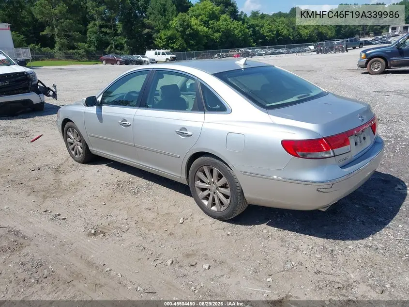 2009 Hyundai Azera Limited VIN: KMHFC46F19A339986 Lot: 45504450