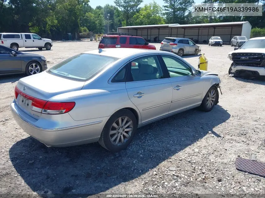 2009 Hyundai Azera Limited VIN: KMHFC46F19A339986 Lot: 45504450