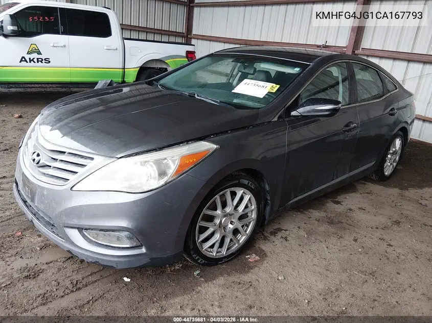 2012 Hyundai Azera VIN: KMHFG4JG1CA167793 Lot: 44735681
