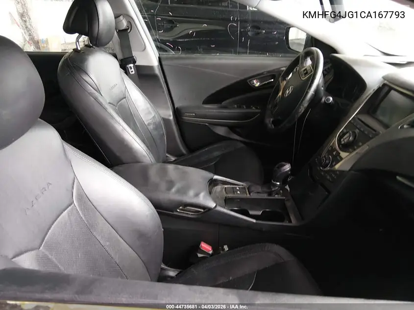 2012 Hyundai Azera VIN: KMHFG4JG1CA167793 Lot: 44735681