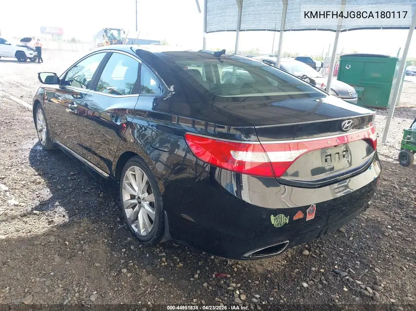 2012 Hyundai Azera VIN: KMHFH4JG8CA180117 Lot: 44951838