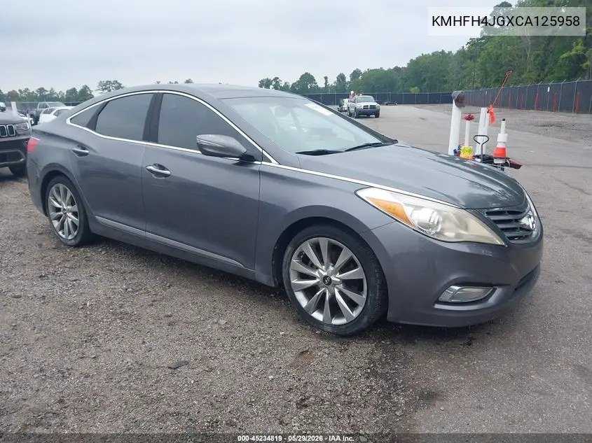 2012 Hyundai Azera VIN: KMHFH4JGXCA125958 Lot: 45234819