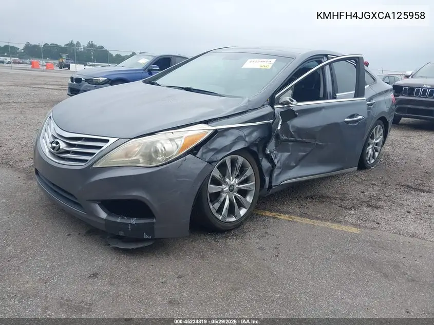 2012 Hyundai Azera VIN: KMHFH4JGXCA125958 Lot: 45234819