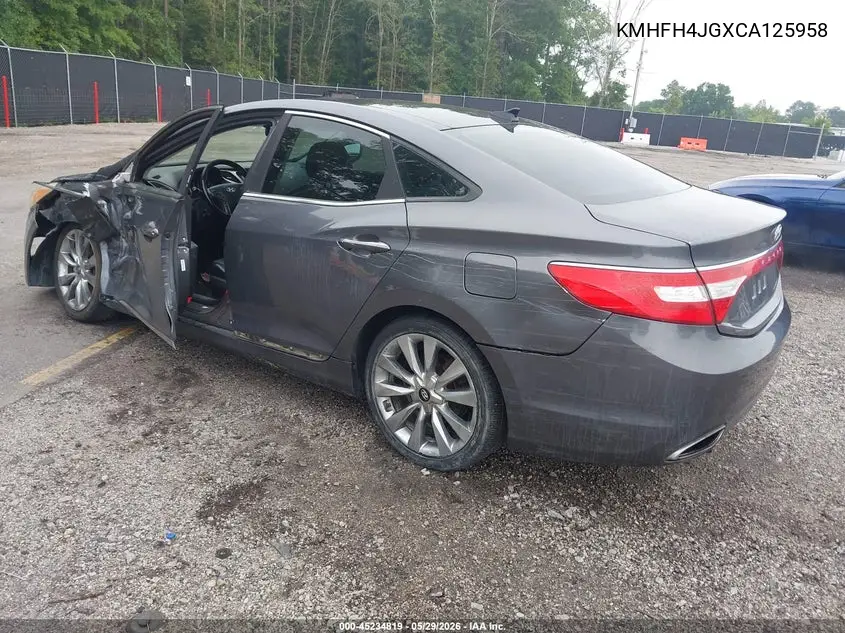 2012 Hyundai Azera VIN: KMHFH4JGXCA125958 Lot: 45234819