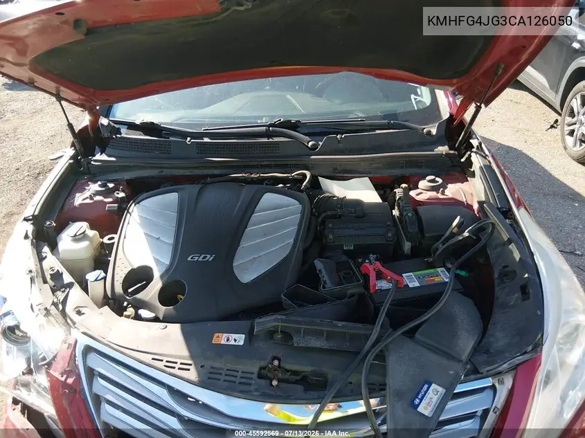 2012 Hyundai Azera VIN: KMHFG4JG3CA126050 Lot: 45592569