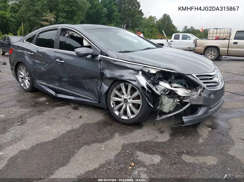2013 Hyundai Azera VIN: KMHFH4JG2DA315867 Lot: 45181604