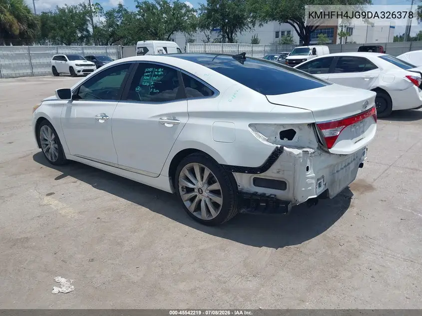 2013 Hyundai Azera VIN: KMHFH4JG9DA326378 Lot: 45542219
