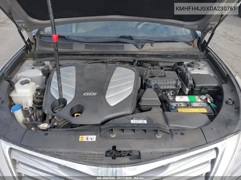 2013 Hyundai Azera VIN: KMHFH4JGXDA230761 Lot: 45653386