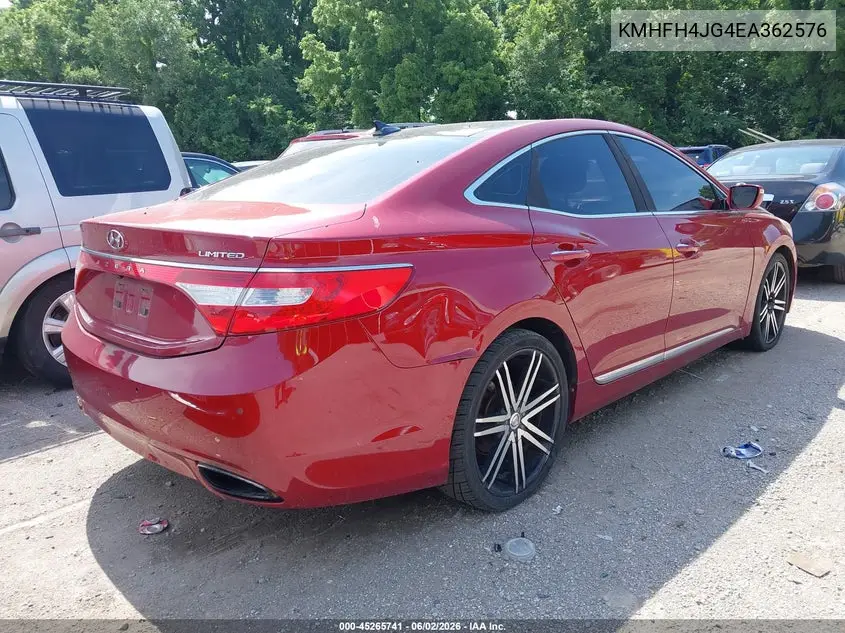 2014 Hyundai Azera Limited VIN: KMHFH4JG4EA362576 Lot: 45265741