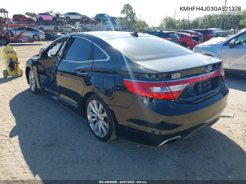 2016 Hyundai Azera Limited VIN: KMHFH4JG3GA521378 Lot: 45058865