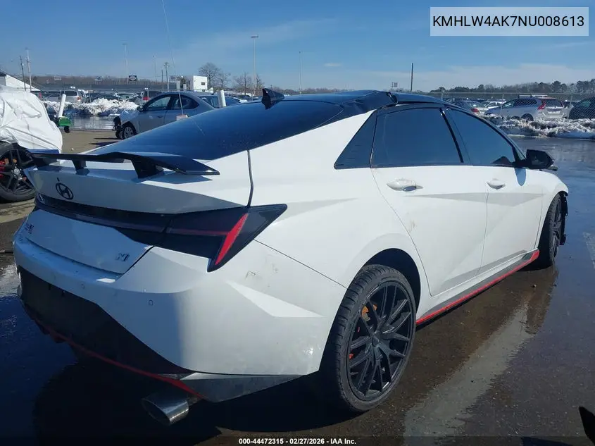 2022 Hyundai Elantra N VIN: KMHLW4AK7NU008613 Lot: 44472315