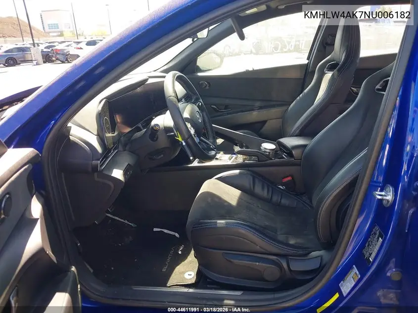 2022 Hyundai Elantra N VIN: KMHLW4AK7NU006182 Lot: 44611991