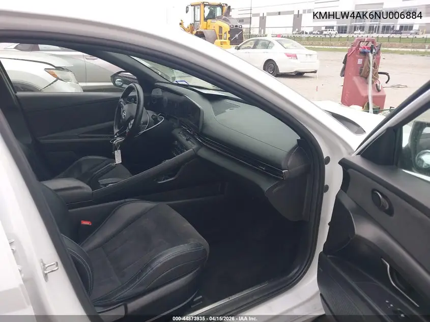2022 Hyundai Elantra N VIN: KMHLW4AK6NU006884 Lot: 44873935