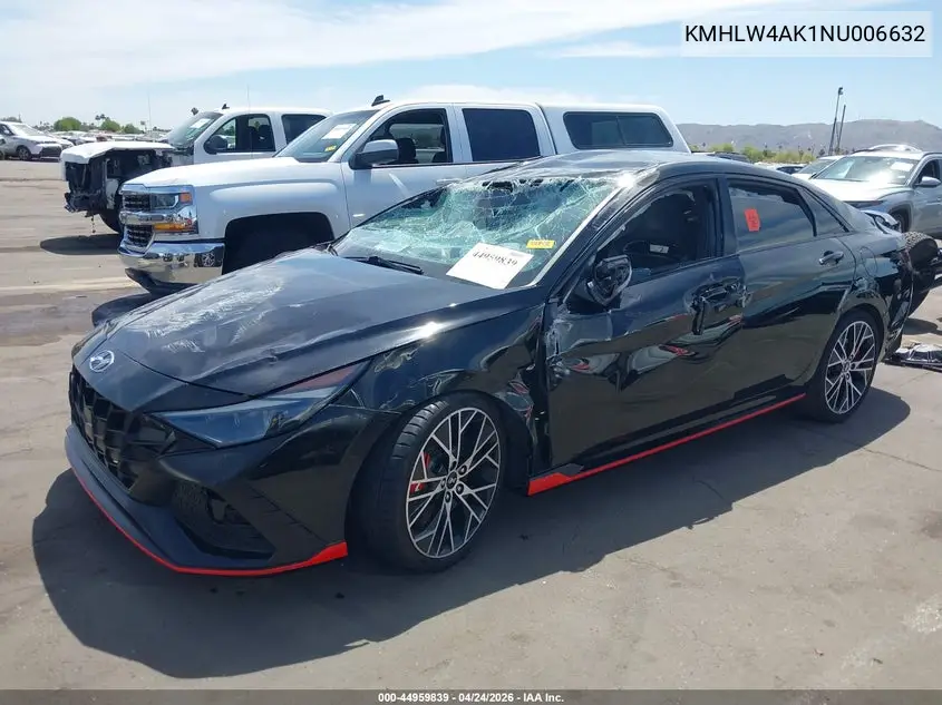 2022 Hyundai Elantra N VIN: KMHLW4AK1NU006632 Lot: 44959839
