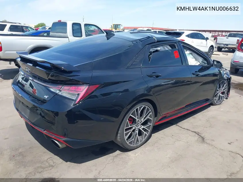 2022 Hyundai Elantra N VIN: KMHLW4AK1NU006632 Lot: 44959839